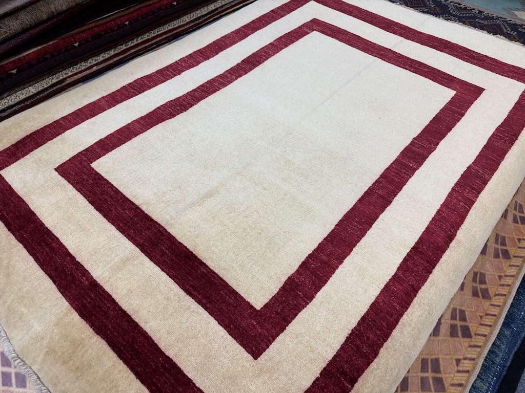 Code 3677 Afghan Contemporary Rug 185x129cm Hand knotted - Image 2