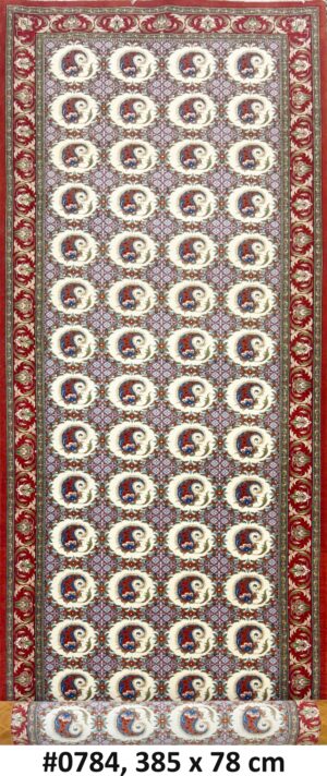 Code 0784 Persian Saveh Wool Runner 385x78cm Hand Knotted