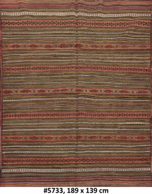 Code 5733 Afghan Maliki 189x139cm Flat Weave Kilim