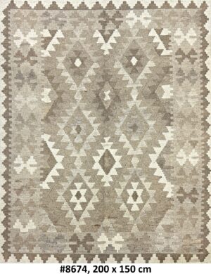 Code 8674 Afghan Maimanah 200x150cm Flat Weave Kilim