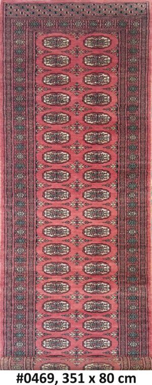 Code 0469 Pak Tekke Bokhara Design 351x80cm Hand Knotted Runner