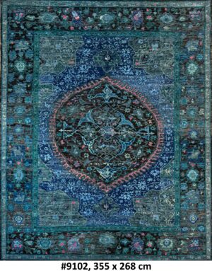 Code 9102 Uzbek Persian Mohtashem Design 355x268cm Hand knotted