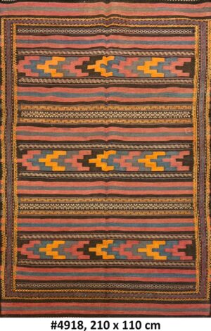 Code 4918 Afghan Maimanah 210x110cm Flat Weave Kilim