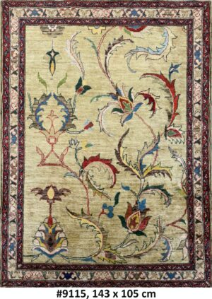 Code 9115 Afghan Uzbek Sultanabad 143x105cm Hand Knotted