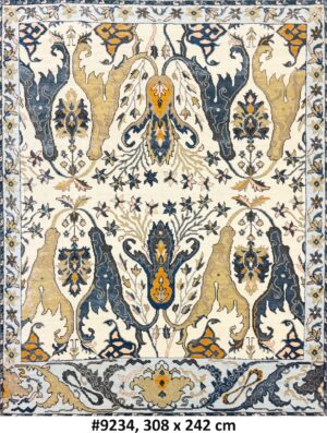 Code 9234 Indo-Turkish Oushak Mythical Floral 308x242cm Hand knotted