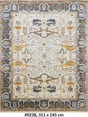 Code 9238 Indo-Turkish Oushak Ziegler Floral Carpet 311x245cm Hand knotted