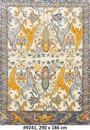 Code 9241 Indo-Turkish Oushak Mythical Floral 290x186cm Hand knotted