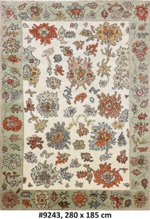 Code 9243 Indo-Turkish Oushak Sultanabad Carpet 280x185cm Hand knotted