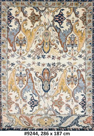 Code 9244 Indo-Turkish Oushak Mythical Floral 286x187cm Hand knotted