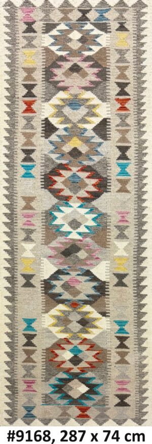 Code 9168 Afghan Maimanah Kilim Runner 287x74cm Flat Weave Kilim