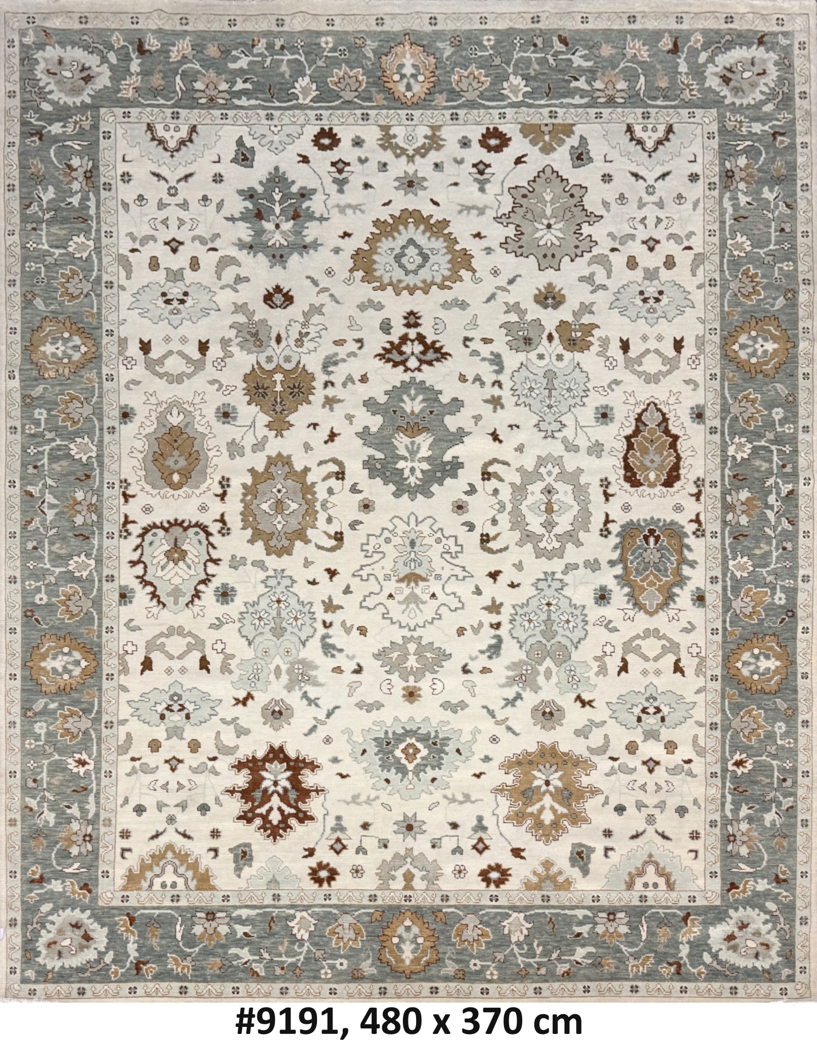 Code 9191 India Turkish Oushak 480x370cm Hand Knotted