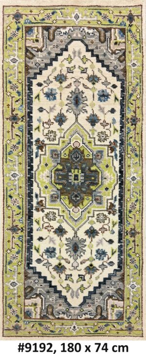 Code 9192 India-Turkish Oushak Runner 180x74cm Hand knotted