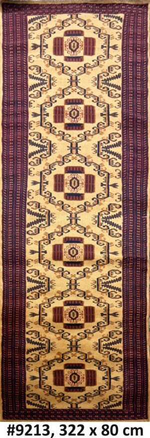 Code 9213 Contemporary Tribal Design Runner 322x80cm Hand knotted