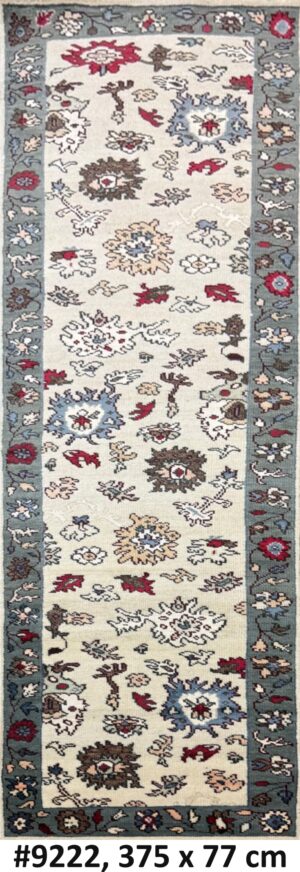 Code 9222 India-Turkish Oushak Runner 375x77cm Hand knotted