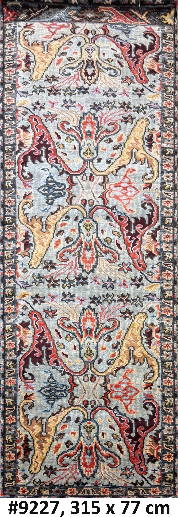 Code 9227 India-Turkish Oushak Runner 315x77cm Hand knotted