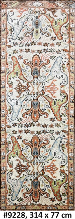 Code 9228 India-Turkish Oushak Runner 314x77cm Hand knotted