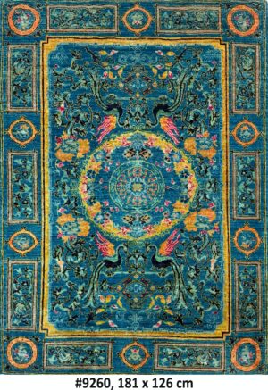 Code 9260 Uzbek Afghan Khotan Carpet 181x126cm Hand Knotted