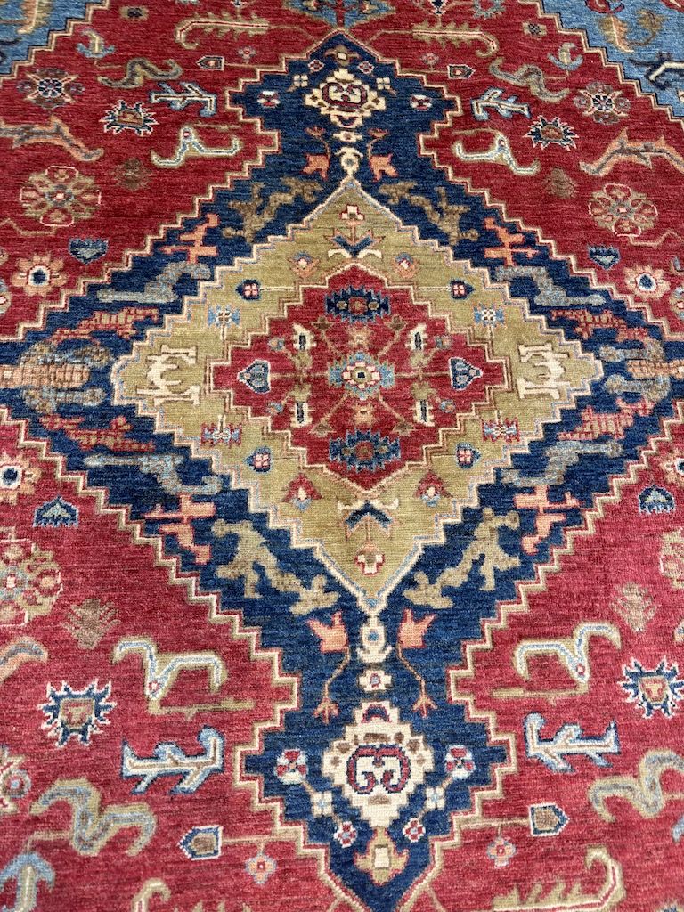 Code 9268 Uzbek Afghan Serapi Carpet 308x247cm Hand Knotted - Image 5