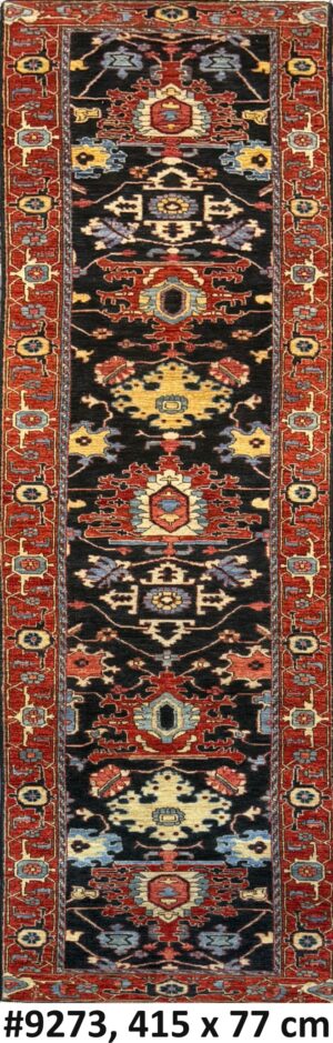 Code 9273 Uzbek Afghan Sultani Karakul Runner 415x77cm Hand knotted