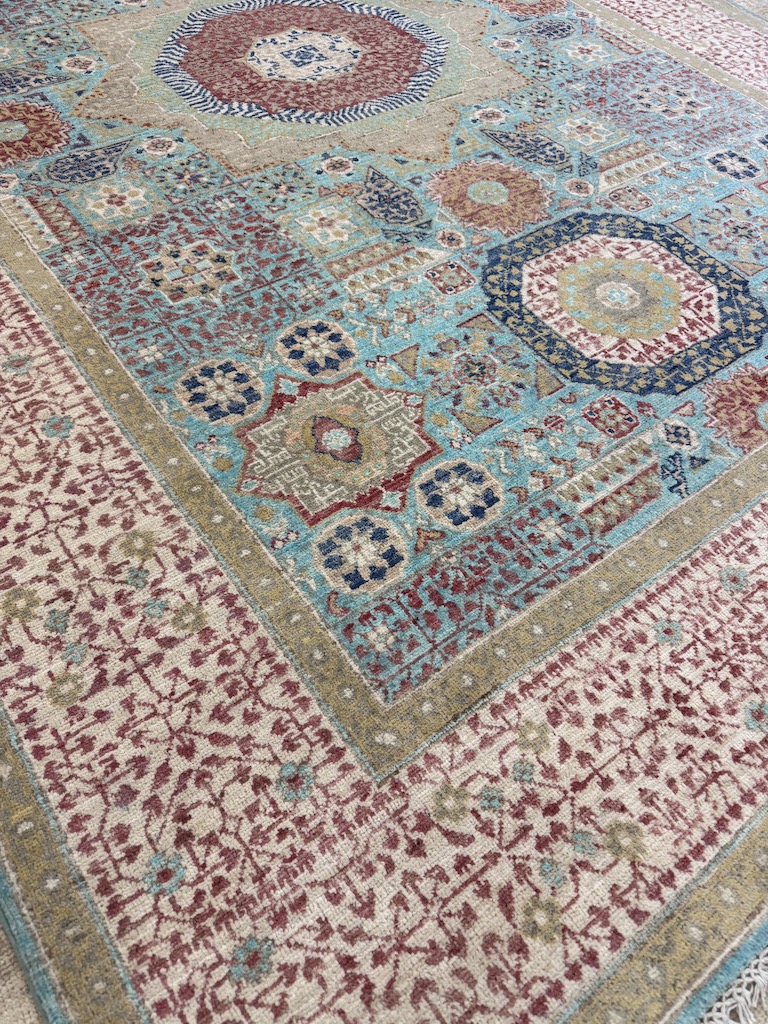 Code 9277 Uzbek Afghan Mamluk Karakul wool 288x203cm Hand Knotted - Image 3