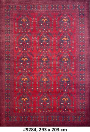 Code 9284 Afghan Turkoman Ala Makhmal Carpet 293x203cm Hand knotted