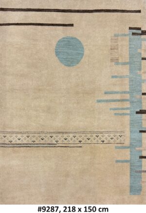 Code 9287 Modern Contemporary Design Gabbeh Carpet 218x150cm Hand Knotted