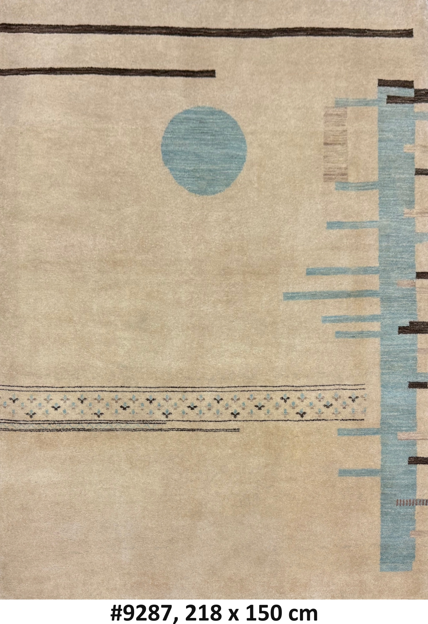Code 9287 Modern Contemporary Design Gabbeh Carpet 218x150cm Hand Knotted