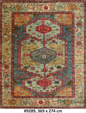 Code 9289 Afghan Ersari Caucasian Karakul Wool 369x274cm Hand Knotted