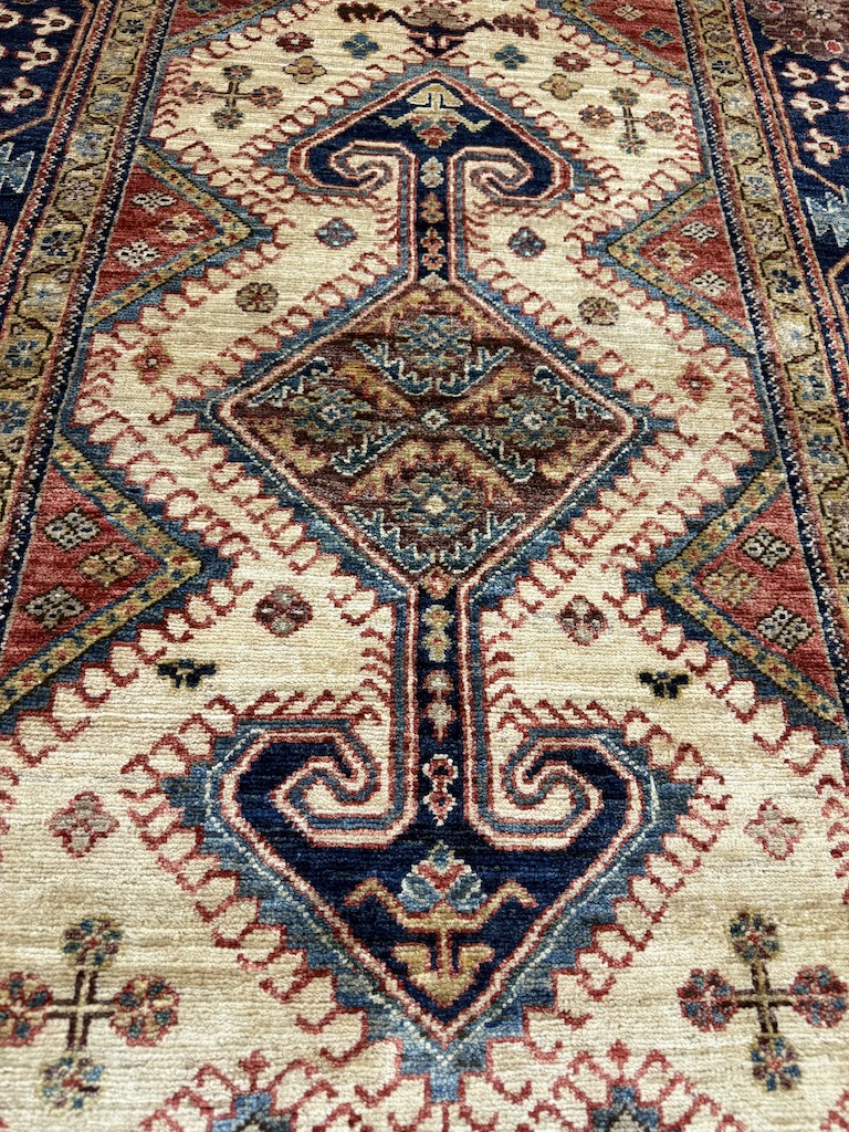 Code 9298 Uzbek Afghan Sultani Karakul Runner 293x119cm Hand knotted - Image 3