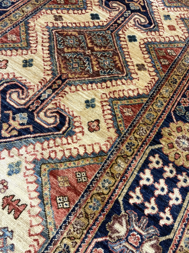 Code 9298 Uzbek Afghan Sultani Karakul Runner 293x119cm Hand knotted - Image 4