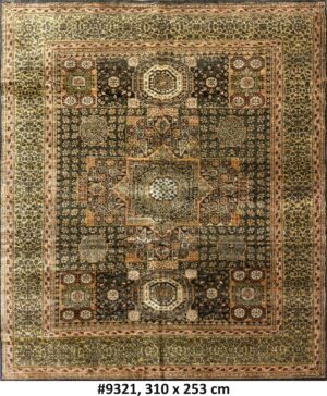 Code 9321 India Turkish Oushak Mamluk Carpet 310x253cm Hand knotted