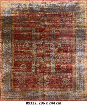 Code 9322 India Turkish Oushak Mamluk Carpet 296x244cm Hand Knotted