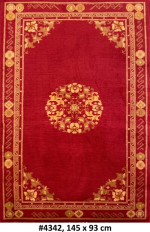Code 4342 Vintage Chinese Khotan Rug 145x93cm Hand knotted