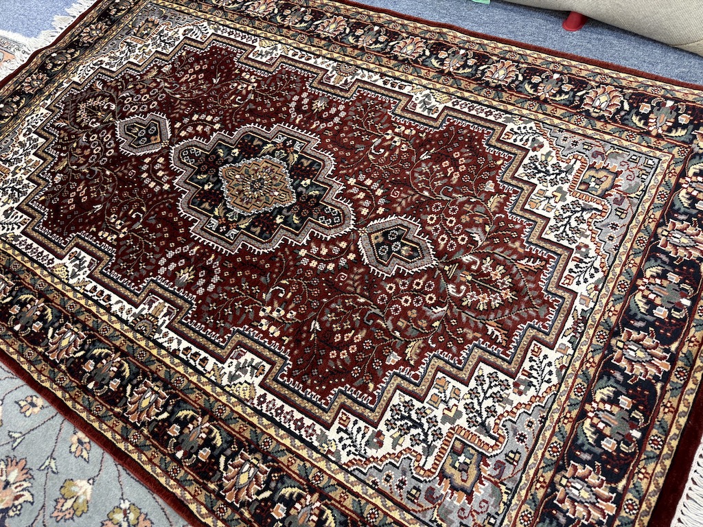 Code 4594 India Persian Kerman Carpet 185x120cm Hand knotted - Image 2