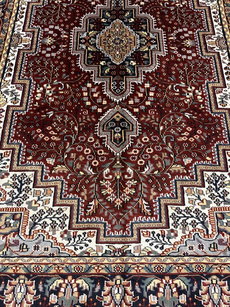 Code 4594 India Persian Kerman Carpet 185x120cm Hand knotted - Image 4