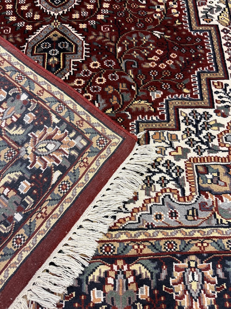 Code 4594 India Persian Kerman Carpet 185x120cm Hand knotted - Image 5