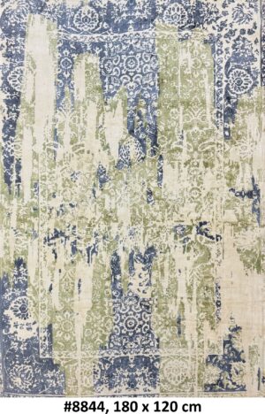 Code 8844 Modern Abstract Distressed Rug 180x120cm Hand Loom Woven