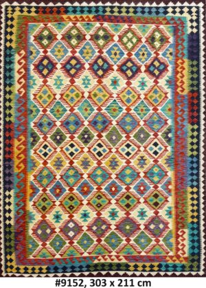 Code 9152 Afghan Maimanah Kilim 303x211cm Flat Weave Kilim