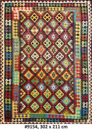Code 9154 Afghan Maimanah Kilim 302x211cm Flat Weave Kilim