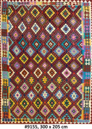 Code 9155 Afghan Maimanah Kilim 300x205cm Flat Weave Kilim