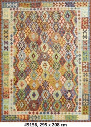 Code 9156 Afghan Maimanah Kilim 295x208cm Flat Weave Kilim