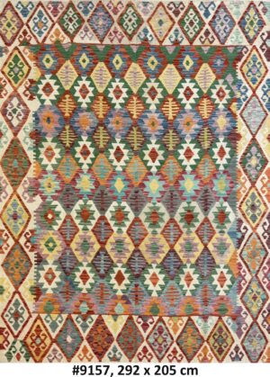 Code 9157 Afghan Maimanah Kilim 292x205cm Flat Weave Kilim