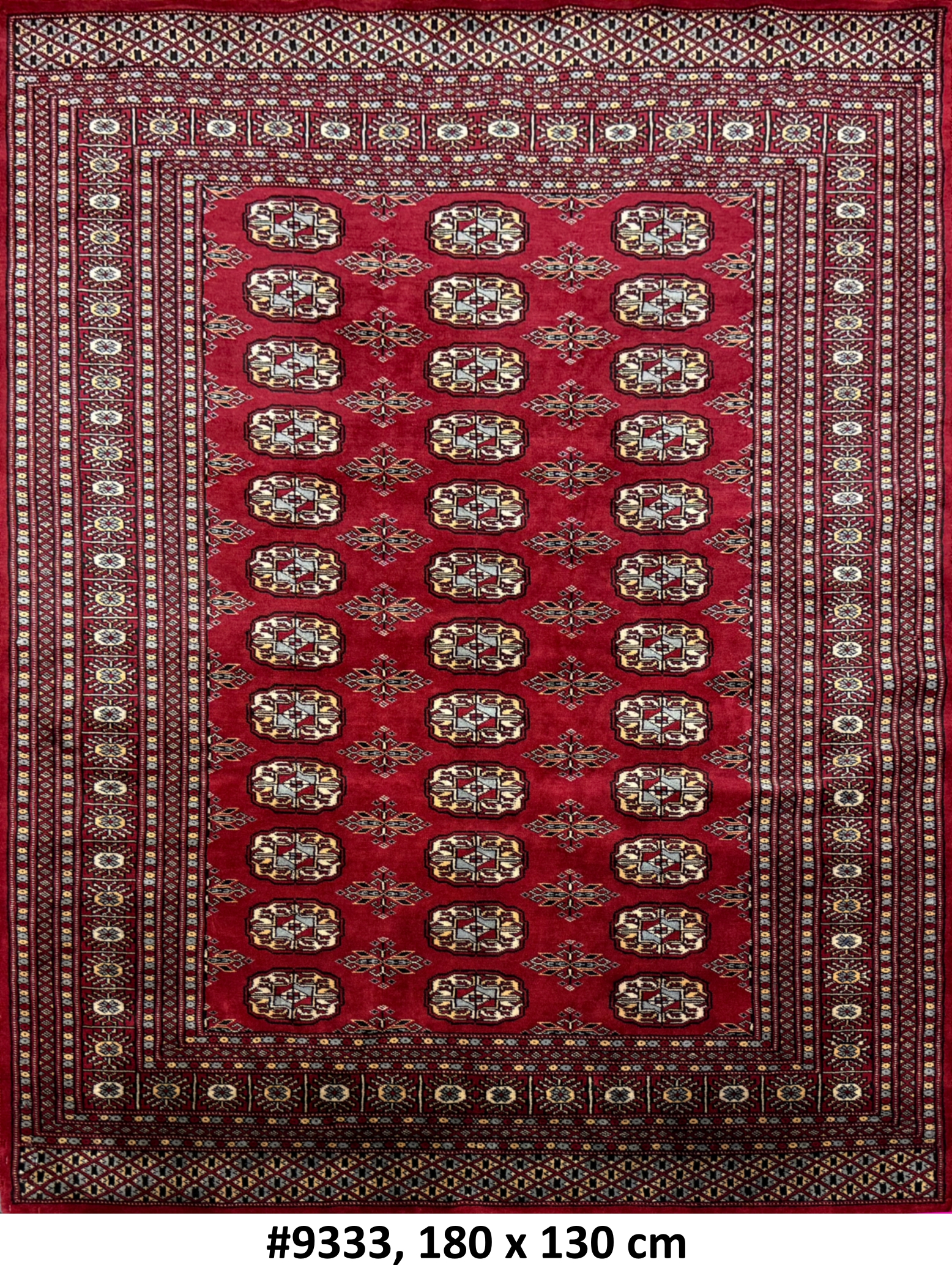 Code 9333 Pakistan Mauri Bokhara Rug 180x130cm Hand knotted