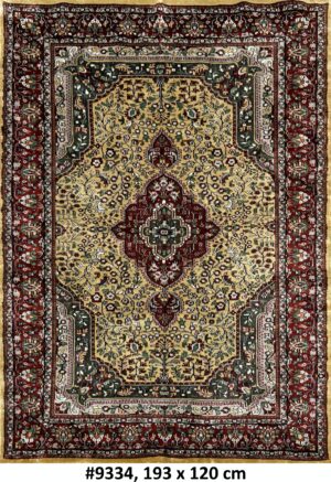 Code 9334  India Persian Kerman Carpet 193x120cm Hand knotted