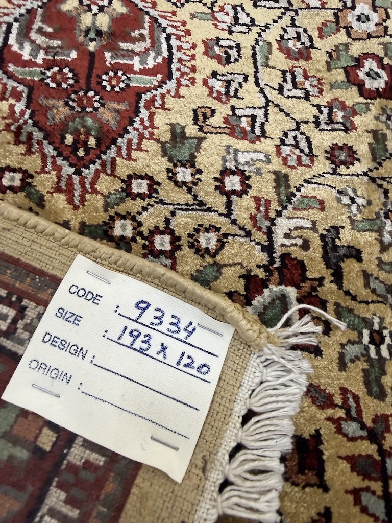 Code 9334 India Persian Kerman Carpet 193x120cm Hand knotted - Image 7
