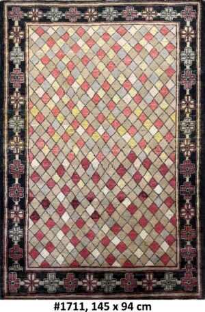 Code 1711 Modern Contemporary Afghan Tibetan Design 145x94cm Hand knotted