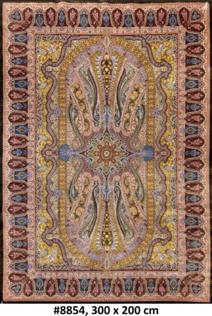 Code 8854 Persian Isfahan Silk 300x200cm Machine Made Power Loom