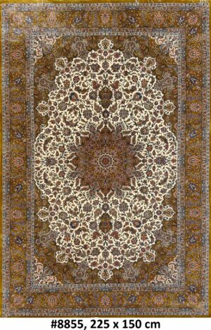 Code 8855 Persian Isfahan Silk 225x150cm Machine Made Power Loom