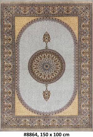 Code 8864 Persian Isfahan Silk 150x100cm Machine Made Power Loom