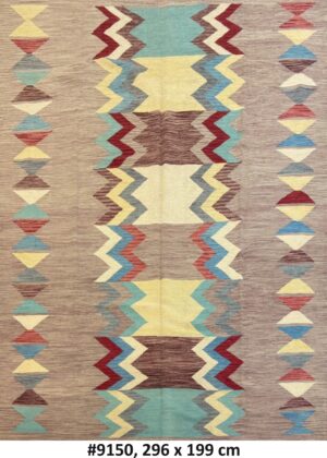 Code 9150 Afghan Maimanah Kilim 296x199cm Flat Weave Kilim